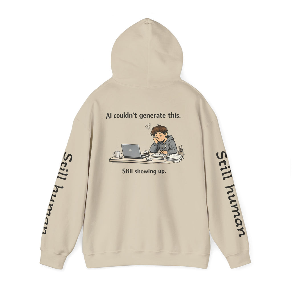 Human Progress Hoodie — "Loading..." Still Human Graphic Sweatshirt