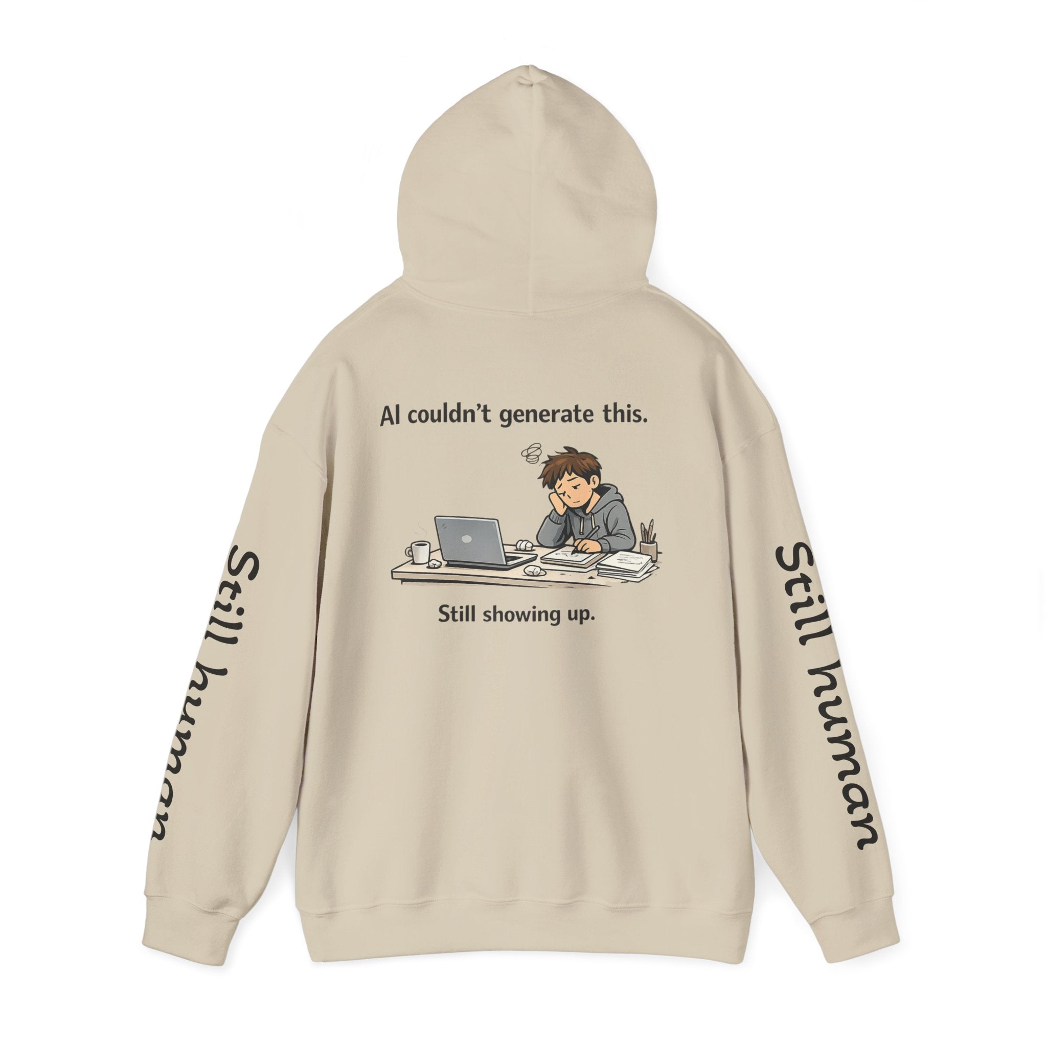 Human Progress Hoodie — "Loading..." Still Human Graphic Sweatshirt