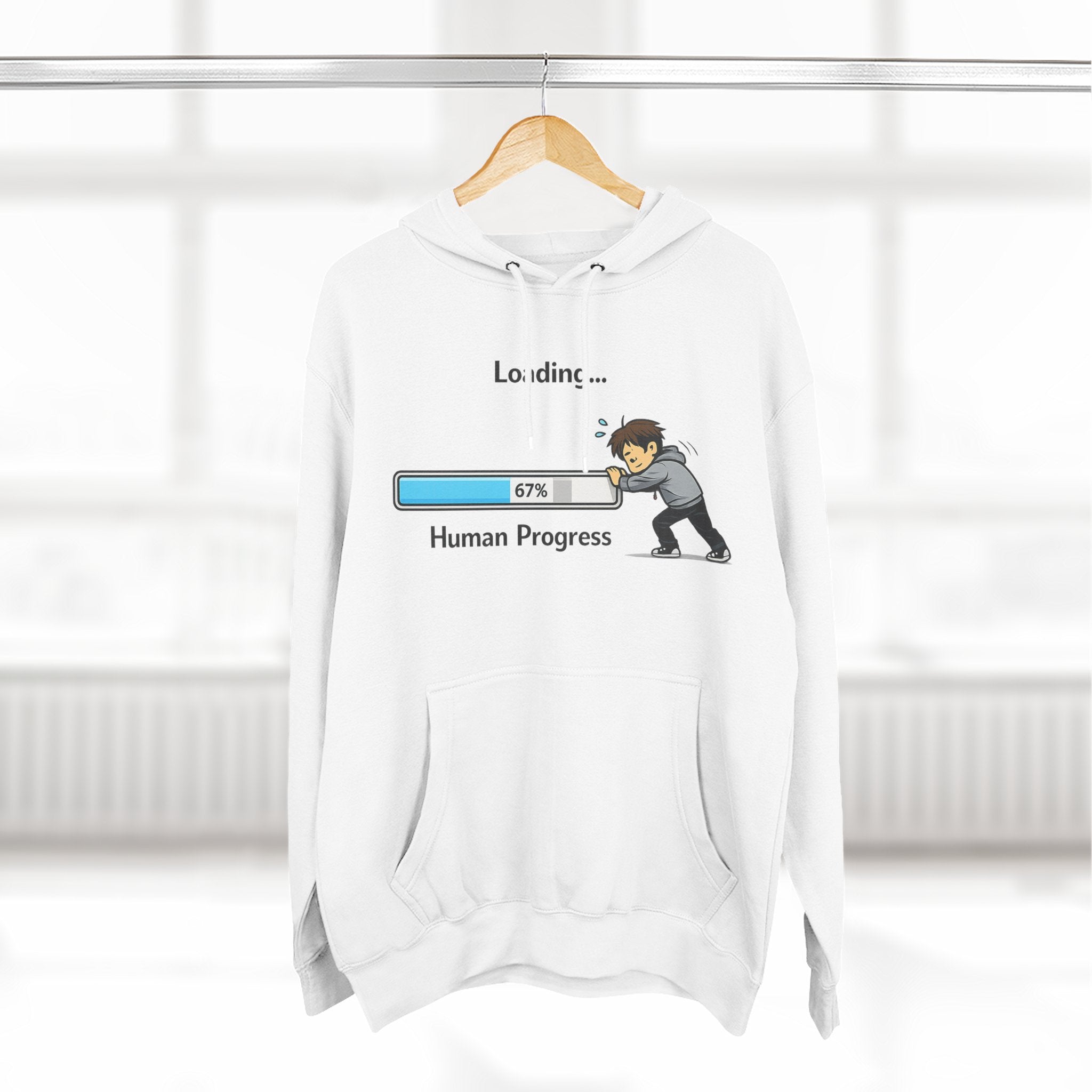 Loading Human Progress Hoodie — Motivational Progress Bar Pullover