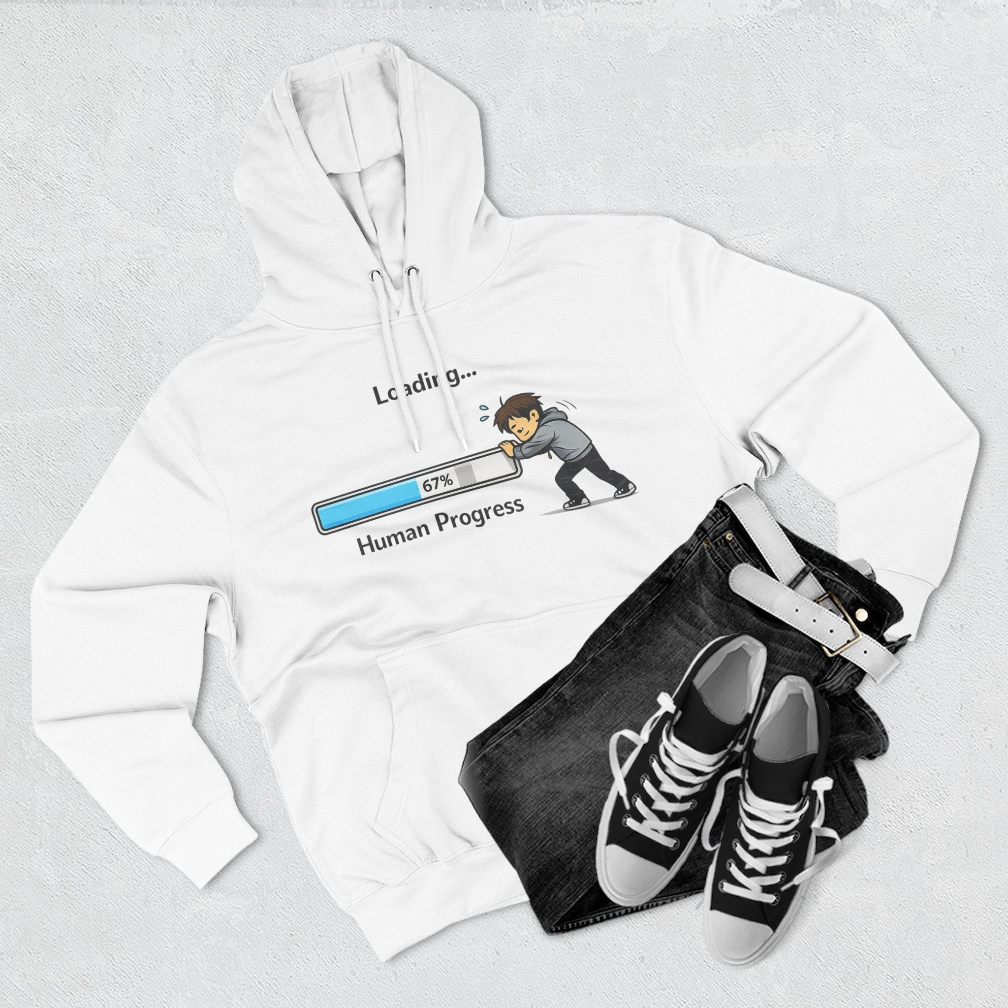 Loading Human Progress Hoodie — Motivational Progress Bar Pullover