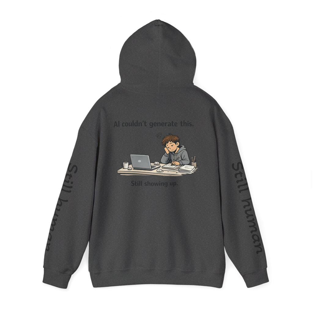 Human Progress Hoodie — "Loading..." Still Human Graphic Sweatshirt