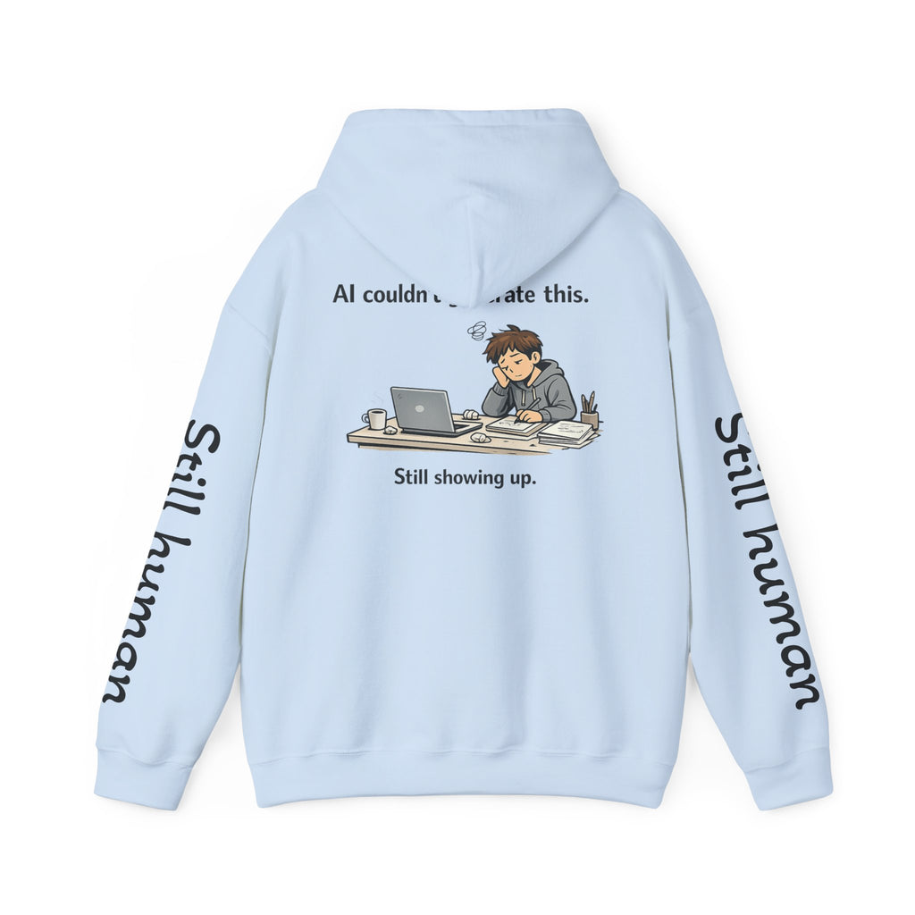 Human Progress Hoodie — "Loading..." Still Human Graphic Sweatshirt