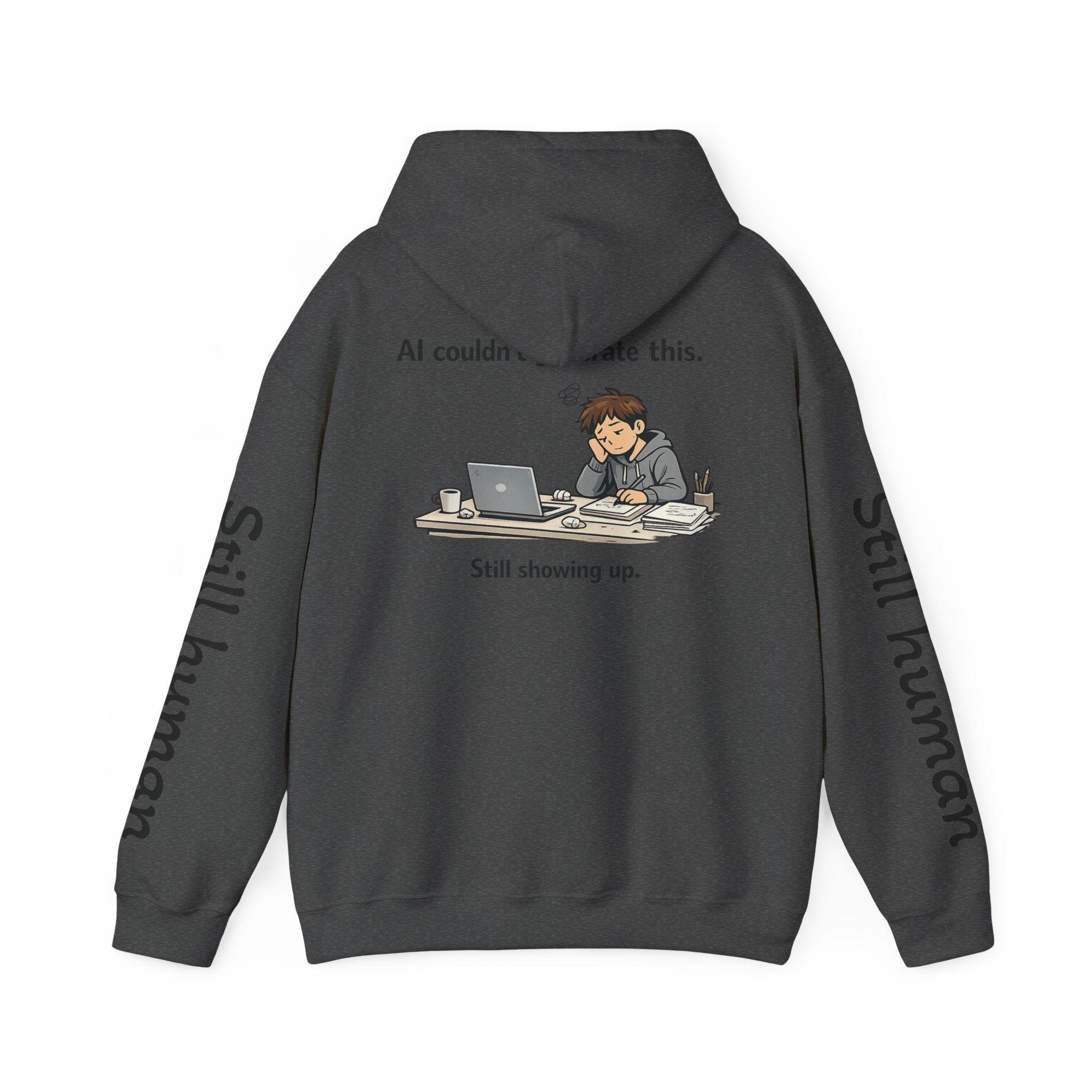Human Progress Hoodie — "Loading..." Still Human Graphic Sweatshirt