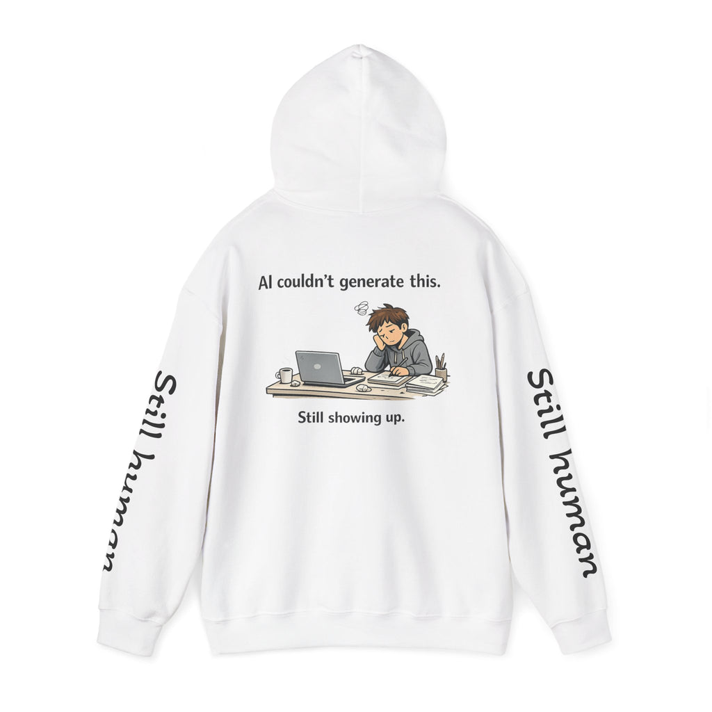 Human Progress Hoodie — "Loading..." Still Human Graphic Sweatshirt