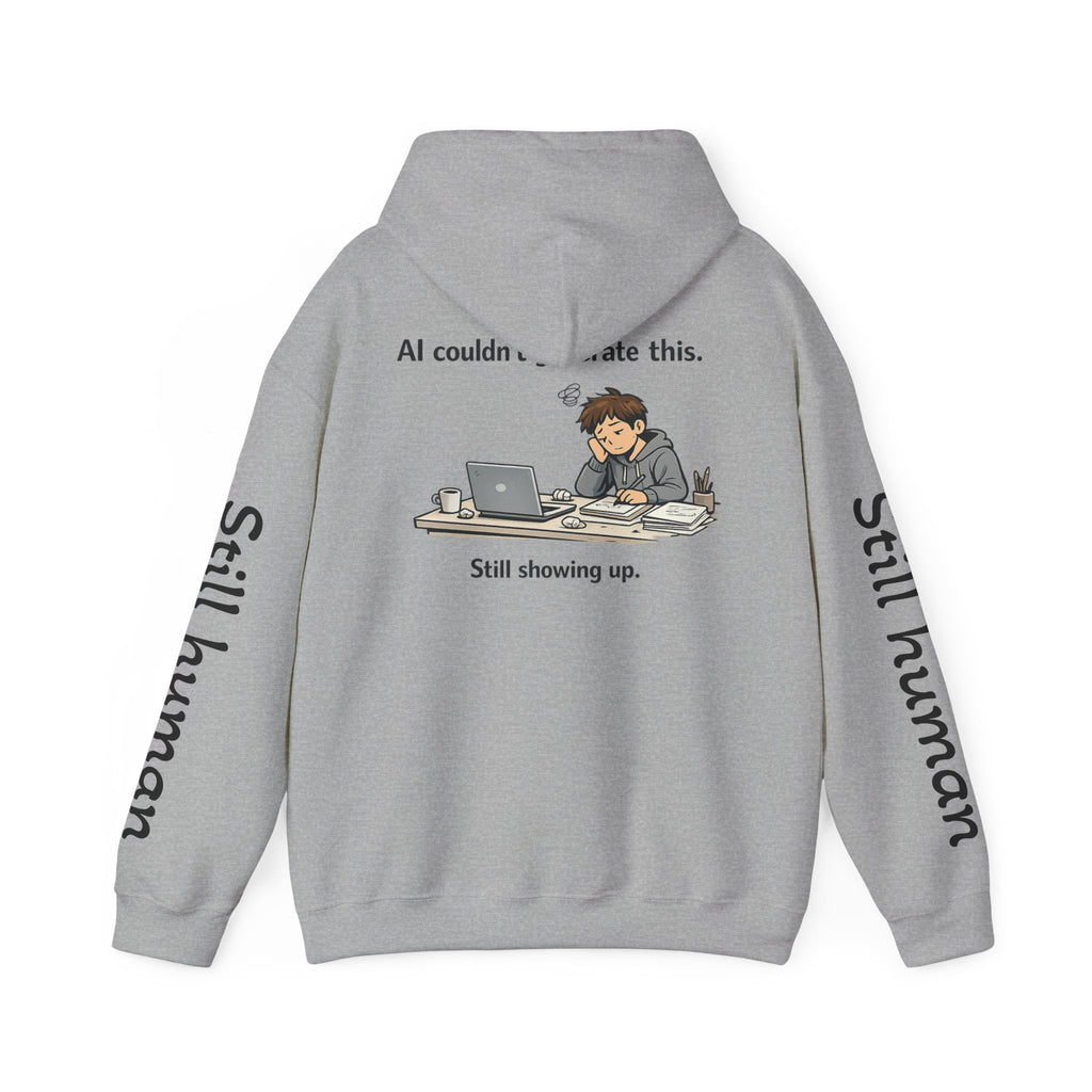 Human Progress Hoodie — "Loading..." Still Human Graphic Sweatshirt