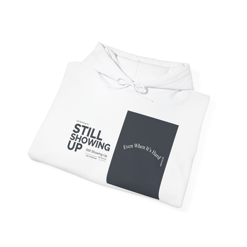 Dog Office Hoodie — "Still Showing Up" Cute Beagle Commuter Sweatshirt