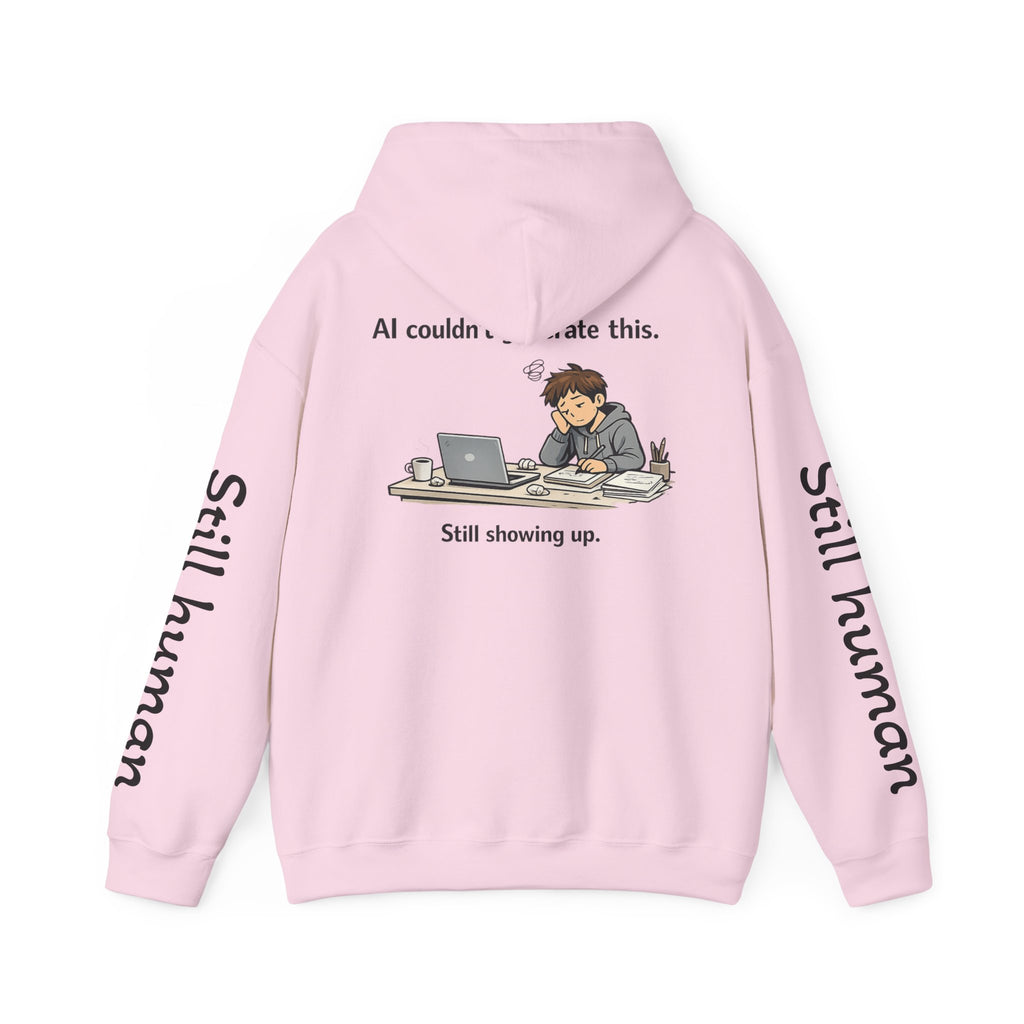 Human Progress Hoodie — "Loading..." Still Human Graphic Sweatshirt