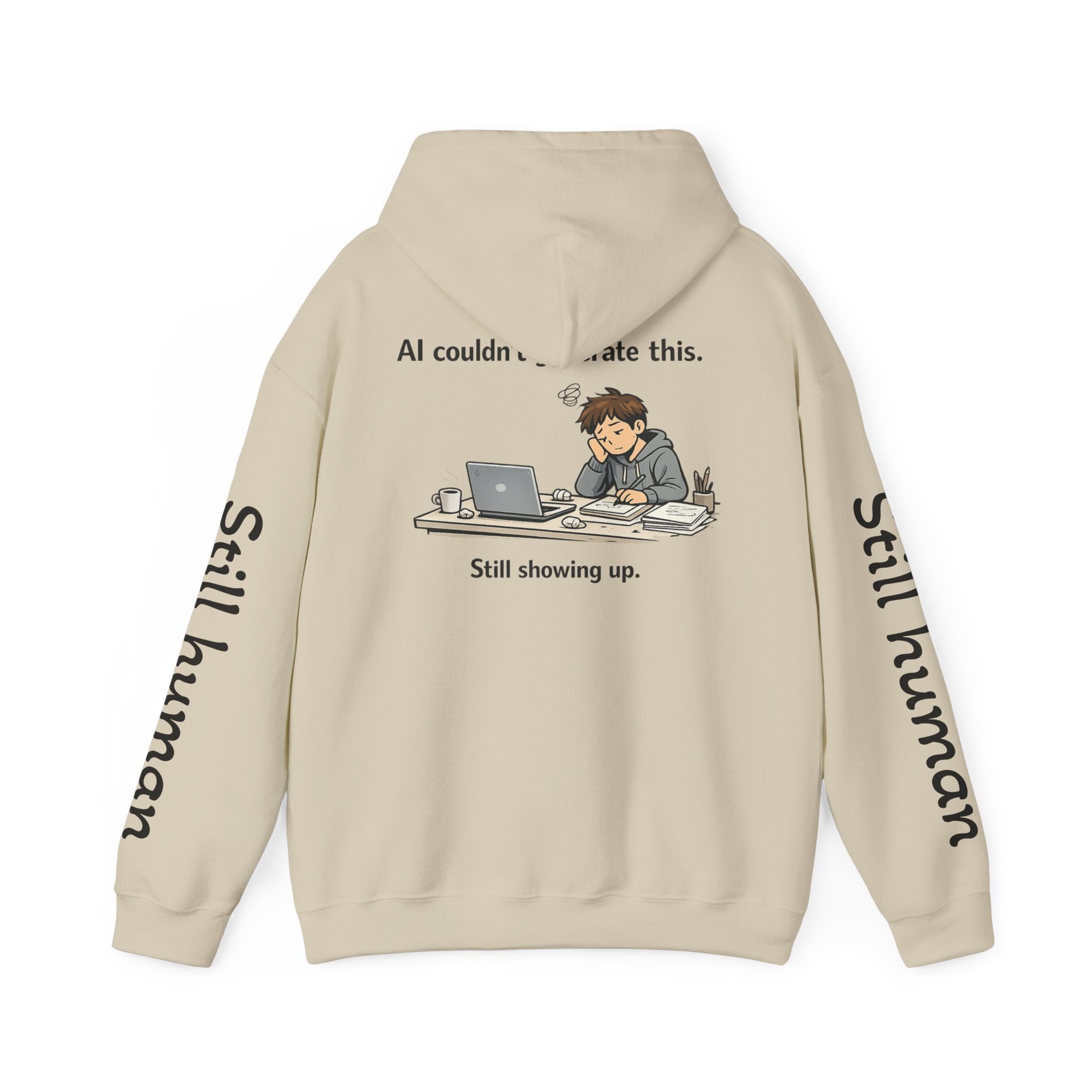 Human Progress Hoodie — "Loading..." Still Human Graphic Sweatshirt