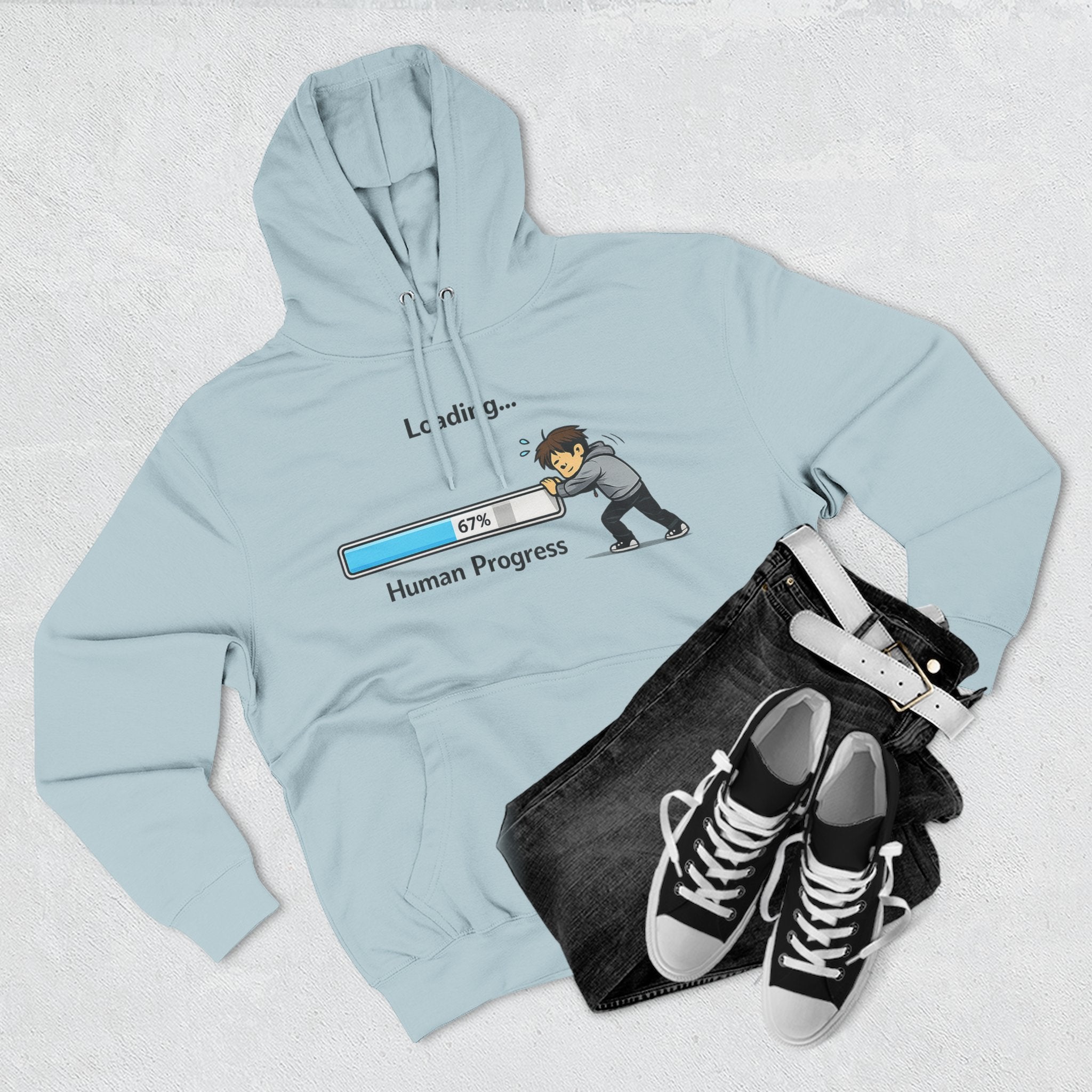 Loading Human Progress Hoodie — Motivational Progress Bar Pullover