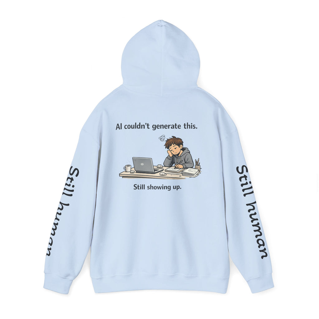 Human Progress Hoodie — "Loading..." Still Human Graphic Sweatshirt