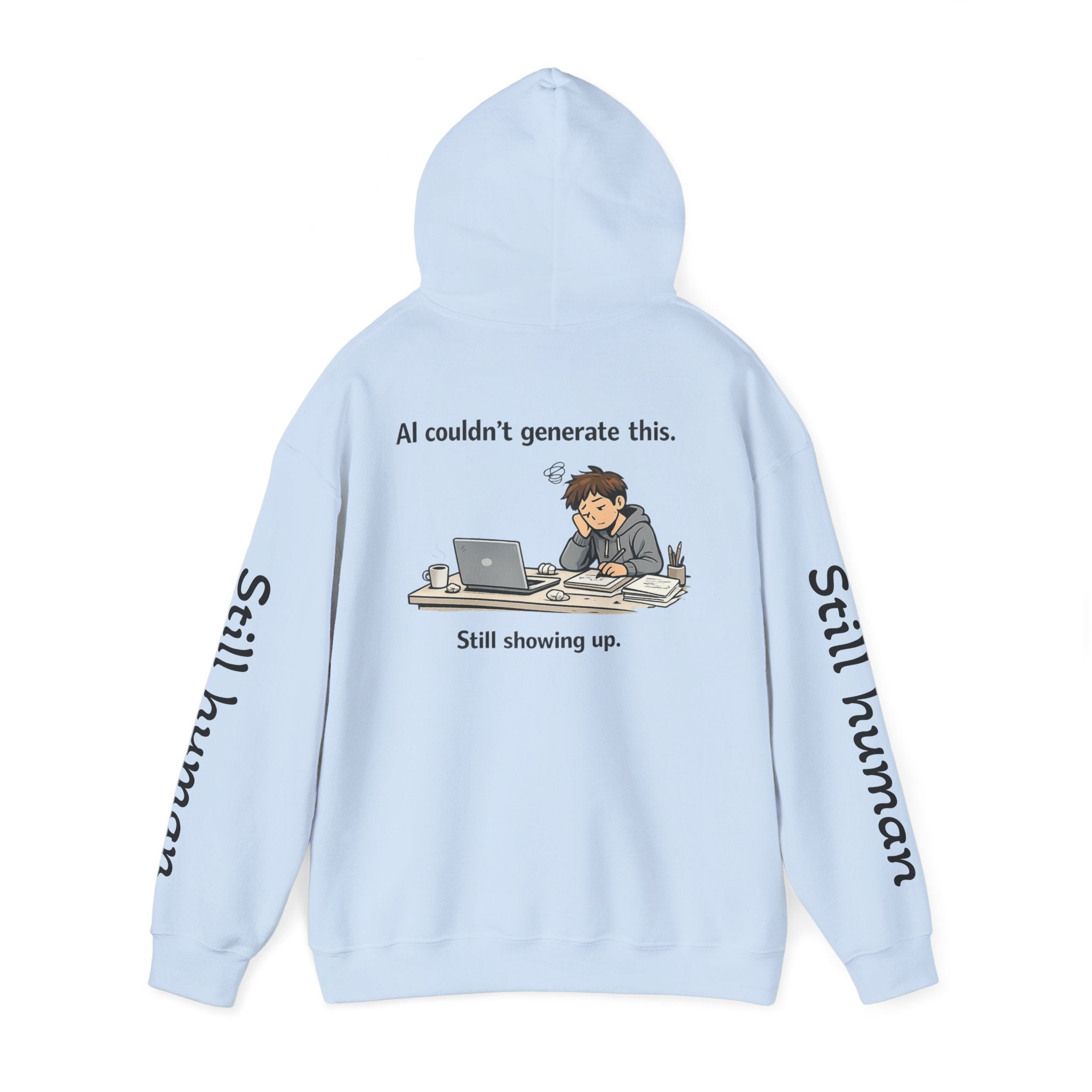 Human Progress Hoodie — "Loading..." Still Human Graphic Sweatshirt