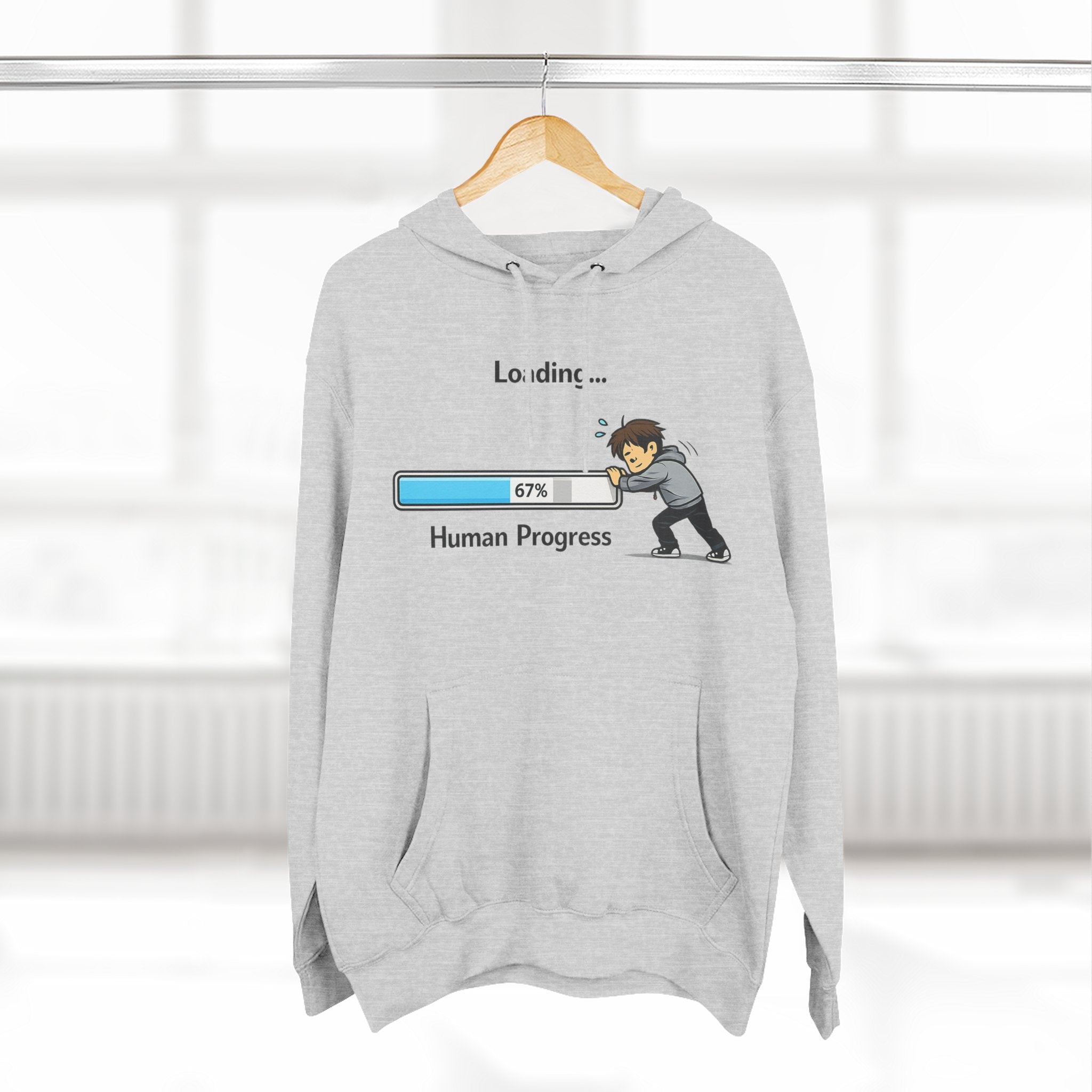 Loading Human Progress Hoodie — Motivational Progress Bar Pullover