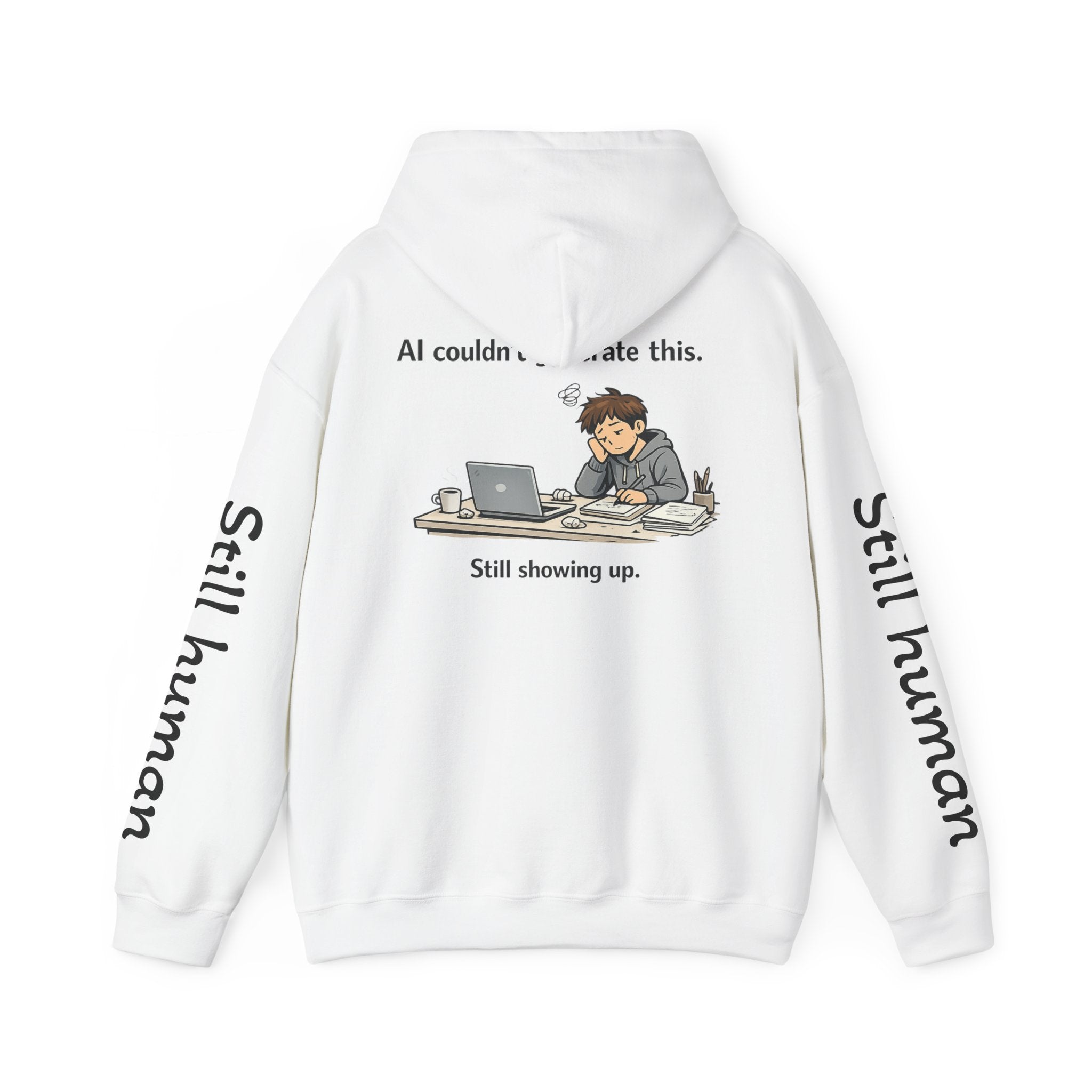 Human Progress Hoodie — "Loading..." Still Human Graphic Sweatshirt