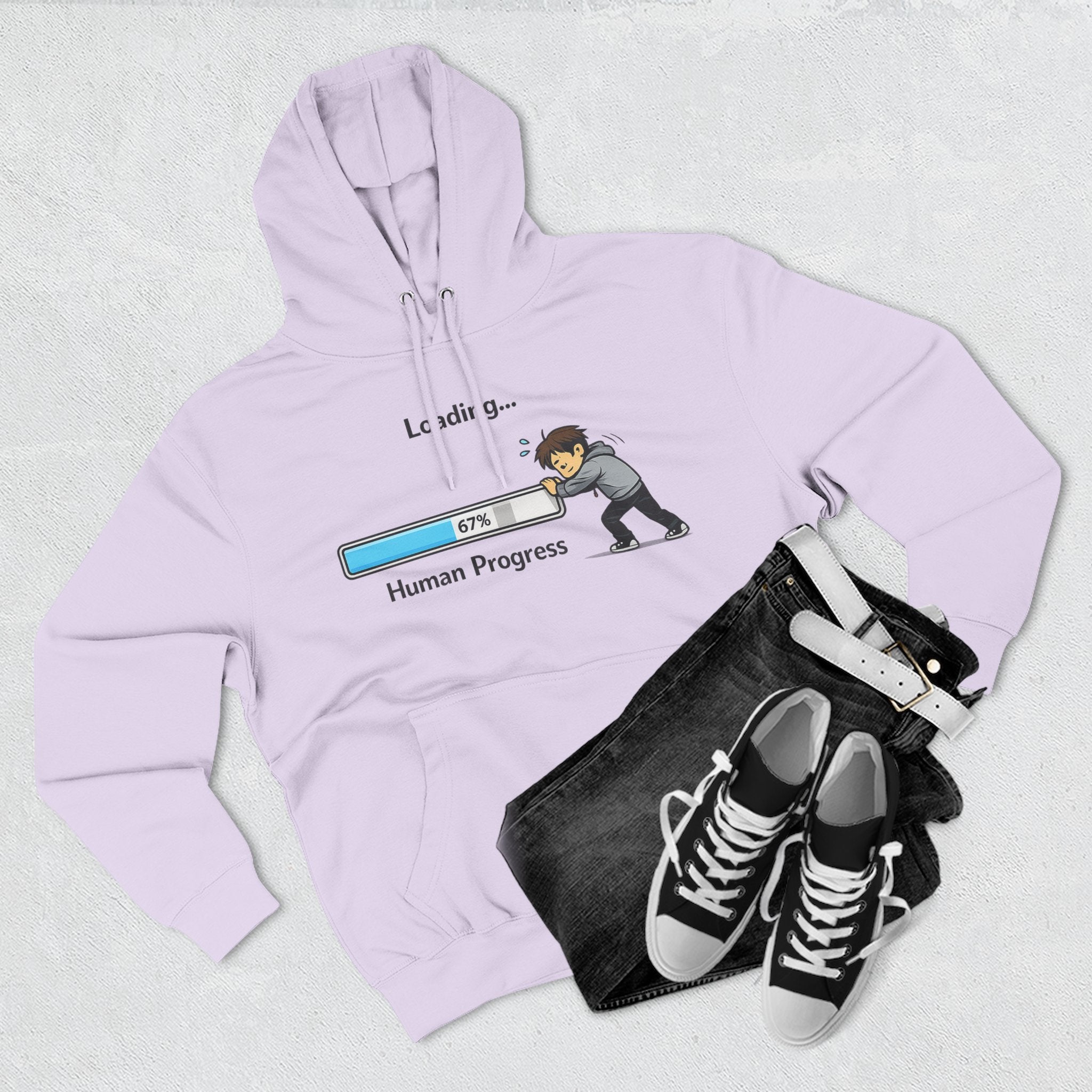 Loading Human Progress Hoodie — Motivational Progress Bar Pullover
