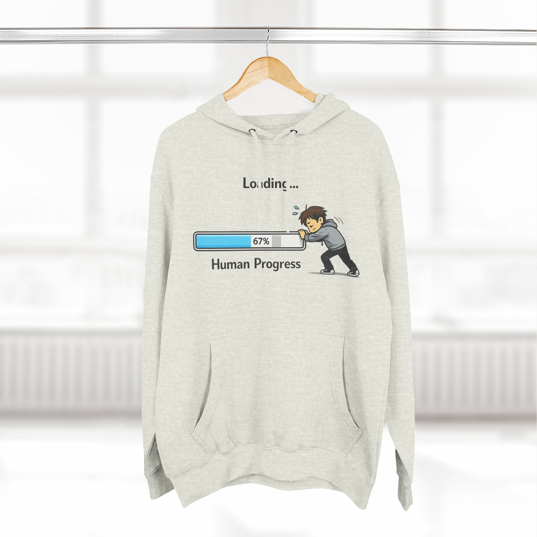 Loading Human Progress Hoodie — Motivational Progress Bar Pullover