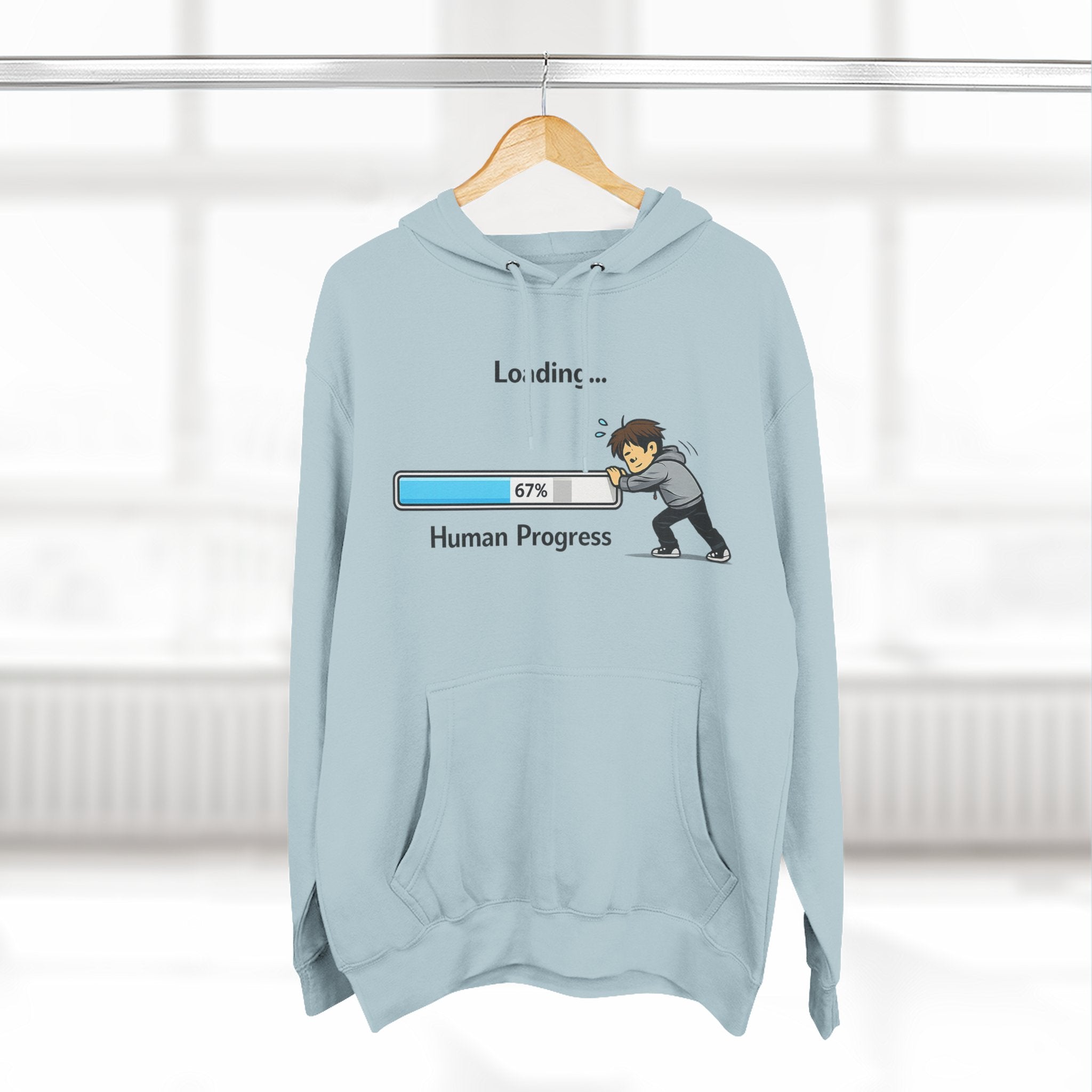 Loading Human Progress Hoodie — Motivational Progress Bar Pullover