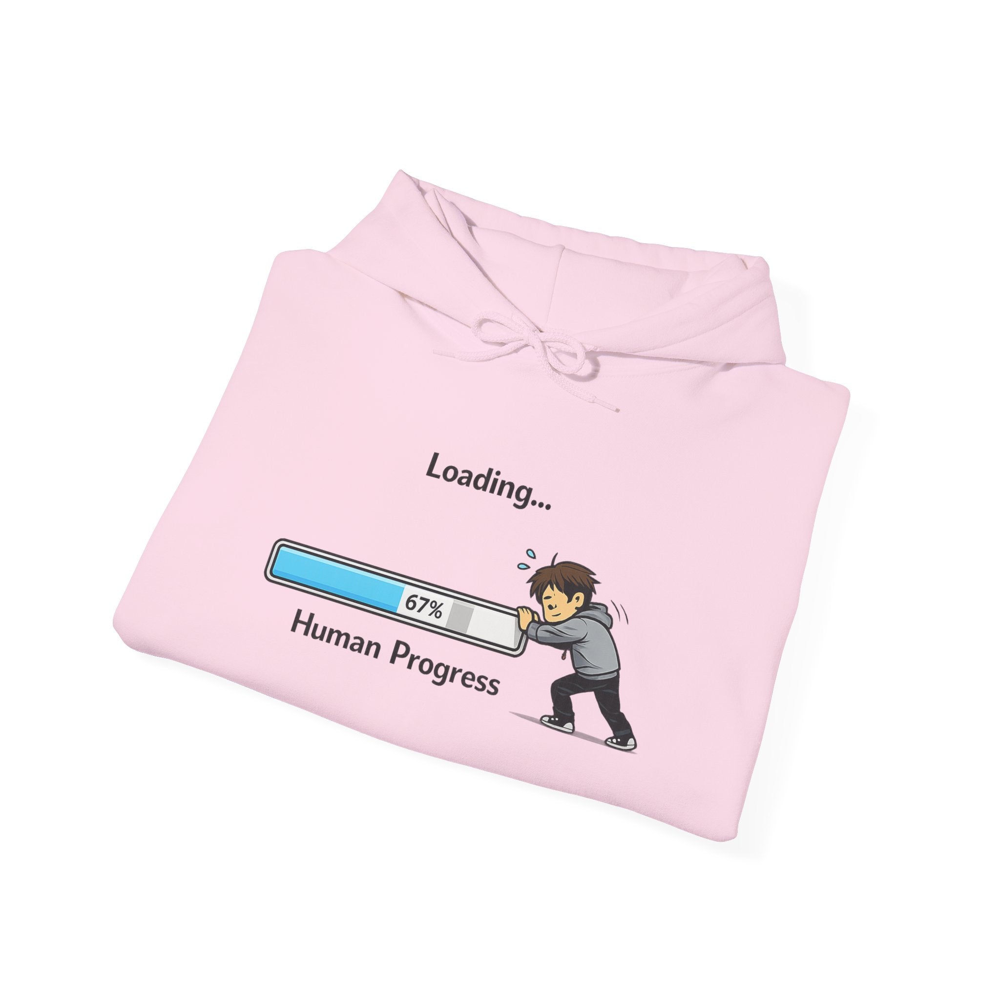 Human Progress Hoodie — "Loading..." Still Human Graphic Sweatshirt
